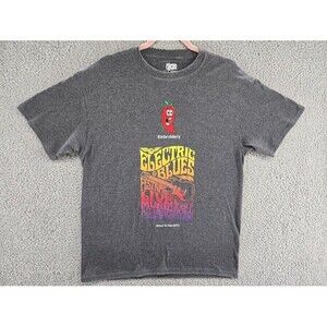 Red Pepper Dos Equis Shirt Mens L Electric Blues Festival Beer Embroidered Weird